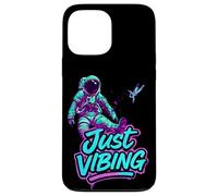 Custodia per iPhone 13 Pro Max Viola e Teal Astronaut Just Vibing Graphic per gli uomini