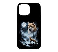 Custodia per iPhone 13 Pro Max Volpe Ululando alla Luna 90's Retro