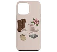 Custodia per iPhone 13 Pro Max Western Cowboy Boots Cappello Floreale Country Style Ranch Life