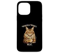 Custodia per iPhone 13 Pro Max Whiskers and Whisky Neat Cat Lovers Drink Design