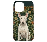Custodia per iPhone 13 Pro Max White Bull Terrier Cane William Morris Style Floreale