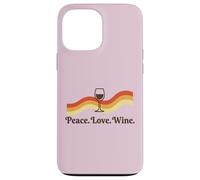 Custodia per iPhone 13 Pro Max Wine Tasting Drinker Peace Love Bottiglia di vino Bicchiere