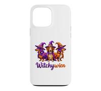 Custodia per iPhone 13 Pro Max Witchy Halloween WitchyWien Dachshund Dogs In Witch Hat