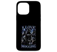 Custodia per iPhone 13 Pro Max Wolf Love Mogging Divertente Gen-Z Meme