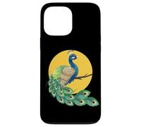 Custodia per iPhone 13 Pro Max Womens Girls Kid Beautiful Yellow Moon Elegant Peacock Lover