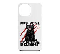 Custodia per iPhone 13 Pro Max Zoomies gatto gatto nero caos graffio sarcasmo mostruoso