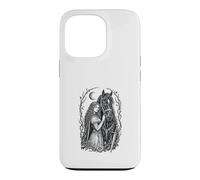 Custodia per iPhone 13 Pro Medieval Maiden Horse Gothic Fantasy Sword Moon Design
