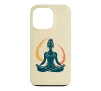 Custodia per iPhone 13 Pro meditare, donna, in, loto, posa, yoga, arte