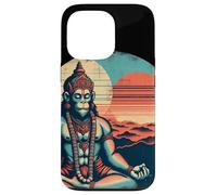 Custodia per iPhone 13 Pro Meditazione Hanuman Vintage Tramonto Empowering Yoga Meditazione