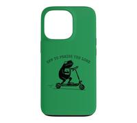 Custodia per iPhone 13 Pro Meme cristiano per lodare il monopattino Lord Frog