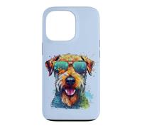Custodia per iPhone 13 Pro Mens Colorful Paint Splash Pop Art Airedale Terrier Lover