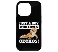 Custodia per iPhone 13 Pro Mens Reptile Boy Who Loves Leopard Geckos Lover