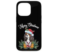 Custodia per iPhone 13 Pro Mens Womens Kids Merry Christmas Santa Cavalier Dog Mom
