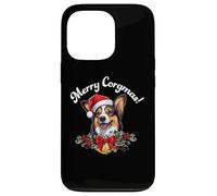 Custodia per iPhone 13 Pro Merry Corgmas Christmas Xmas Black Tricolor Corgi Lover