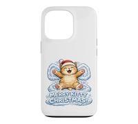 Custodia per iPhone 13 Pro Merry Kitty Christmas - Angelo con neve, adorabile per bambini e bambine