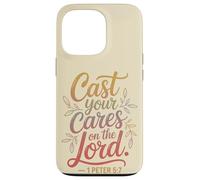 Custodia per iPhone 13 Pro Metti le tue preoccupazioni sul Signore 1 Pietro 5:7