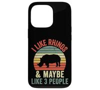Custodia per iPhone 13 Pro Mi piacciono i rinoceronti e forse piace 3 Persone Vintage Rhino Retro