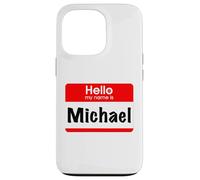 Custodia per iPhone 13 Pro Michael, Ciao, Il mio nome è, targhetta con nome, etichetta, personalizzata