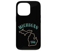 Custodia per iPhone 13 Pro Michigan 586 Codice Area Grafico Stato Profilo Regionale Design