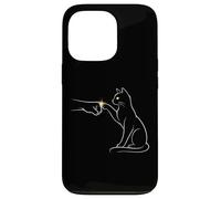 Custodia per iPhone 13 Pro Midnight Cat Touch Magical Bond Line Art Cat Silhouette
