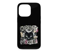 Custodia per iPhone 13 Pro Midnight Mischief Black Cat, design grunge punk