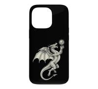 Custodia per iPhone 13 Pro Mitico Drago Holding Sun Orb Vintage Art