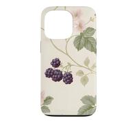 Custodia per iPhone 13 Pro Modello Cottagecore del fiore rosa del rovo della mora