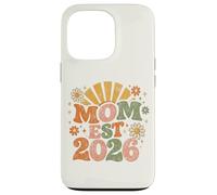Custodia per iPhone 13 Pro Mom Est 2026 Groovy Retro Daisy Flower New Mom Mother's Day