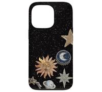 Custodia per iPhone 13 Pro Mosaico celeste di mezzanotte vintage Cosmic Sun Trendy Y2K