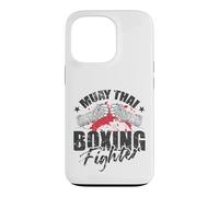 Custodia per iPhone 13 Pro Muay Thai Boxing Fighter Guerriero del Ring