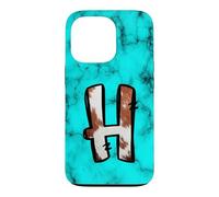 Custodia per iPhone 13 Pro Mucca modello lettera H iniziale monogramma alfabeto design