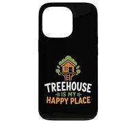 Custodia per iPhone 13 Pro Nature tree house trees quote funny happy place treehouse