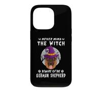 Custodia per iPhone 13 Pro Never Mind The Witch Beware Of German Shepherd Dog Halloween