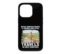 Custodia per iPhone 13 Pro Never Underestimate Woman 80s Anni Ottanta Travel Design