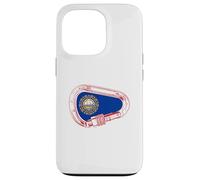 Custodia per iPhone 13 Pro New Hampshire Flag Rock Climbing Moschettone
