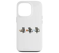 Custodia per iPhone 13 Pro No Kings, gatto che prende a calci la corona, arancione, carino gattino, protesta