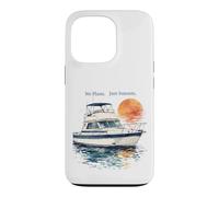 Custodia per iPhone 13 Pro No Plans Just Sunsets Acquerello Cabin Cruiser Barca Regalo