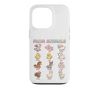 Custodia per iPhone 13 Pro Nomi di animali da fattoria per bambini, facile apprendimento, animali carini