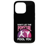 Custodia per iPhone 13 Pro Non lasciate che la coda di cavallo ingannare voi Karate Girl Kick Arte Marziale