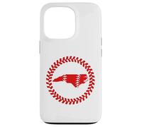 Custodia per iPhone 13 Pro North Carolina Baseball Stitch Circle Emblema Carolinian Ball