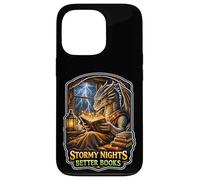 Custodia per iPhone 13 Pro Notte Tempestosa Accogliente Drago Lettura Fantasy