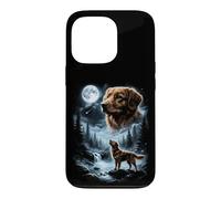 Custodia per iPhone 13 Pro Nova Scotia Duck Tolling Retriever che ulula alla luna anni '90