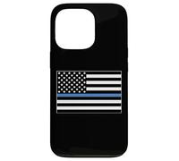 Custodia per iPhone 13 Pro Nurse Police Wife Officer Thin Blue Line Heart Flag