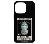 Custodia per iPhone 13 Pro NYC Statue of Liberty With Fur Mask Bring the Unexpected