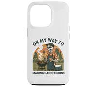 Custodia per iPhone 13 Pro "On My Way to Making Bad Decisions" - Divertente barbecue alla griglia