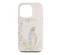 Custodia per iPhone 13 Pro Opera d'arte floreale Vergine Maria Preghiera Fede