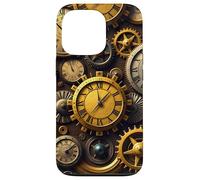 Custodia per iPhone 13 Pro Orologio vintage Steampunk Timepiece design meccanico