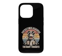 Custodia per iPhone 13 Pro Overstimulasaurus Troppi pensieri Retro Dino