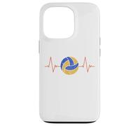 Custodia per iPhone 13 Pro Pallavolo Battito cardiaco - Palla ECG Pulse Distressed Design