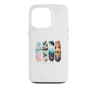 Custodia per iPhone 13 Pro Palme dei Caraibi, spiagge rosa e maiali - Vacanza Bahamas